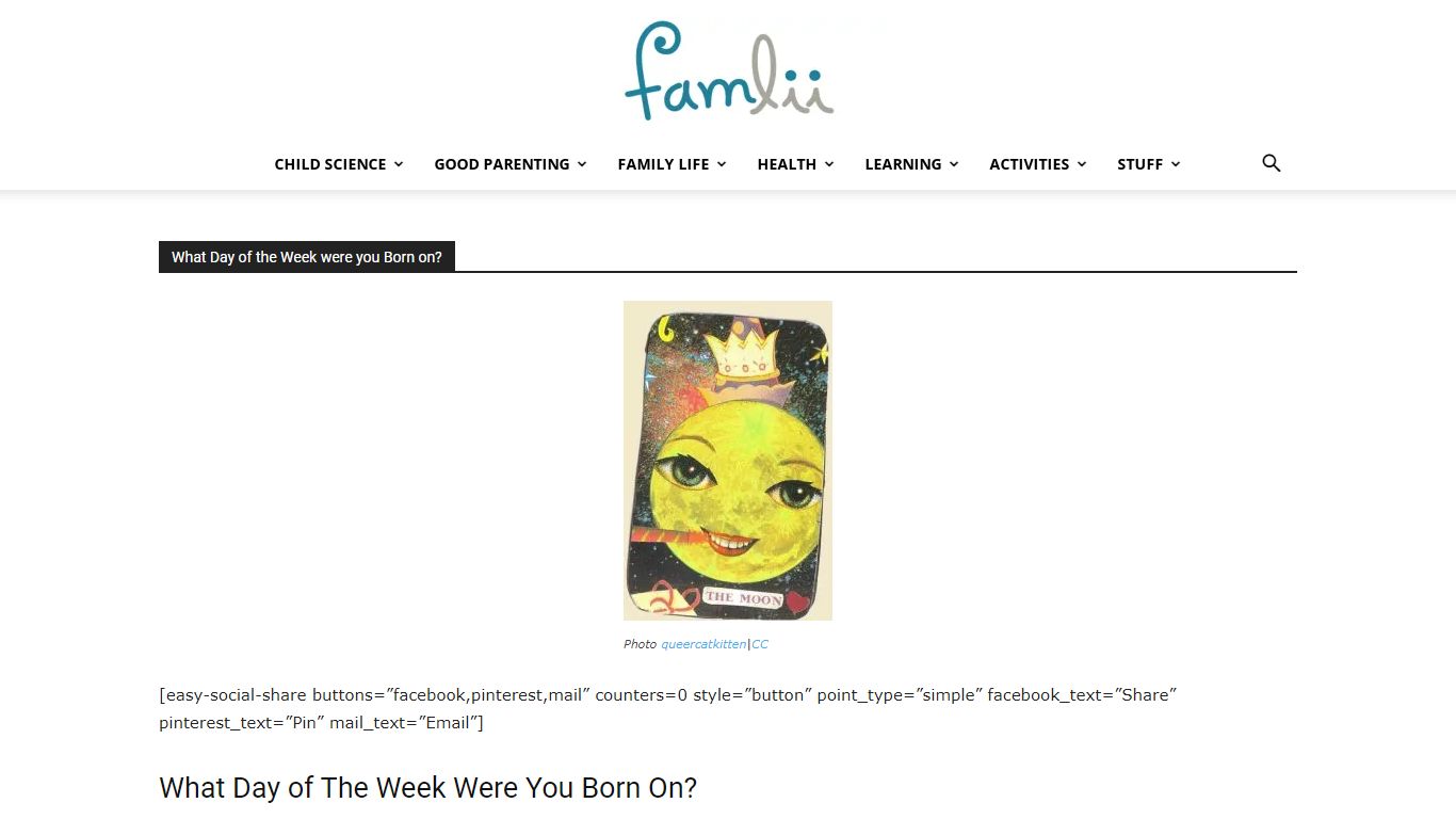 Day of the Week you were Born Calculator - Famlii